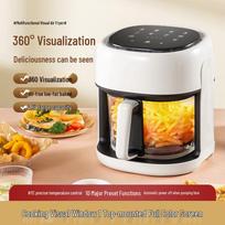 Hot-Selling Air Fryer with Thickened Glass, Panoramic View, European/American Standard, Multi-functional Electric Fryer EU Standard Visible Air Fryer - Ready to Ship