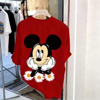 Miki Pelės Animacinis Marškinėliai Moterims Vyrams Vintage Trumpomis Rankovėmis T-shirt Viršūnės Vasaros Y2k Per dydį Laisvalaikio Streetwear Disney Spausdinimas Unisex S