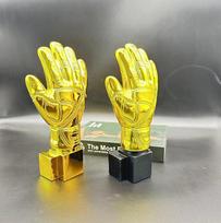 Auksinė vartininko pirštinės taurė - Futbolo gerbėjo suvenyras ir apdovanojimas 28CM Black Base auksas