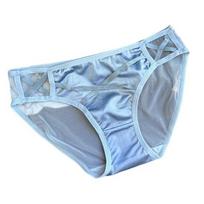 Women's Sexy Sheer Mesh Underwear Seamless Low Rise See Through Panties Soft Stretchy Breathable Briefs mėlyna