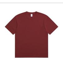2026  8color fun sports T-shirt for men and women, 100% cotton casual round-neck T-shirt, loose street style T-shirt S vyno raudonos spalvos