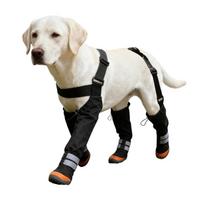 Non-Slip Dog Suspender Boots Wear-resistant Hard-soled Dog Protective Footwear Long Boots Warm Puppy Paws Protector gray