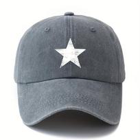 Printed pentagram baseball cap classic style fashionable outdoor sun protection lightweight vacation travel camping leisure Adjustable pilka spalva
