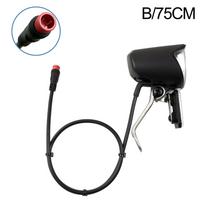 1Pcs 6V-60V Electric Bicycle Led Lighting Headlight Black Abs Waterproof Sm Connection Port Night Riding Bicycle Headlight Set
