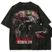 Resident Evil Anime Lover Washed T-shirt Year round clothing high quality personality Clothes Plus Size Unisex New Model Couples tee L