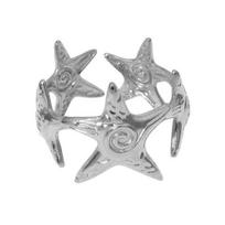 Finger Ring Universal Basic Stacking Style Adjustable Open Band Stainless Steel Texture Star Shape Finger Band Jewelry Gift sidabras