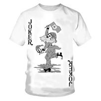 Playing Card Pattern T-shirt for Men 3D Printed White Poker Short Sleeves Casual Summer Tee Shirt Popular Tops Loose T Shirts XXS