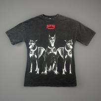 Death Row Records Dobermano Grafikos Marškinėliai Juodi Rūgštiniu Dažymu Maži -619 Unisex Marškinėliai XL