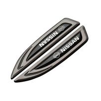 AOW4  2pc Blade Badge Decor Car Sticker Metal Auto Emblem Trim Decal Accessories For Nissan Nismo Qashqai J11 X-Trail Note Juke Patrol ruda