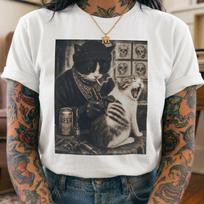 Tatuiruotės Katės Marškinėliai, Tamsaus Humoro Grafinis Marškinėlis, Retro Vintažinio Stiliaus Katės Mėgėjo Dovana 3XL