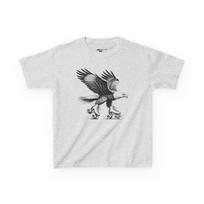 Roller Skating Eagle Kids Tee | Graphic Animal T-Shirt XL