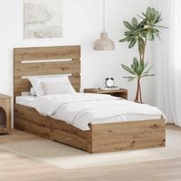 Bed Frame with Headboard Artisan Oak Finish 90 x 190 cm Wood Based Material