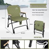Kermit Folding Outdoor Chair: Padded Cotton, Thickened for Comfort, Customizable LOGO, Perfect for Camping & Beach Lounging.