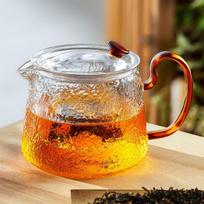 Yaji Tea Set, Heat-Resistant Glass Teapot, Brewing Pot with Separate Infusion Chamber, Office And Home Use Filter Pot, Simple Red Tea Pot