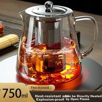Glass Tea Infuser Pot, Tea Separator Teapot, Small Tea Pot for One Person, Elegant Cup, Household High Borosilicate Heat-Resistant Tea Maker