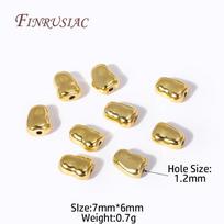 2 Sizes Irregular Spacer Beads 18K Gold Plated Brass Metal Oval Beads For Bracelets Beading Beads DIY Jewelry Making Findings 10 pcs