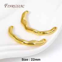 DIY Jewelry Connector 18K Real Gold Plated Irregular Shape Half Circle Connecting Rod For Necklace/Bracelet/Ring Jewelry Making 2 Pieces