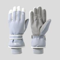Women's Waterproof Winter Warm Insulation Thermal Snowboarding Gloves Knitted Cuff Ski Gloves one size mėlyna