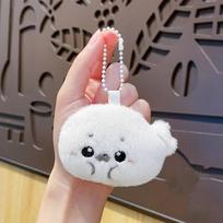 Fluffy Keyring Baby Seal Plush Toy Ocean Animal Seal Plush Keychain  Backpack Decor Horizontal