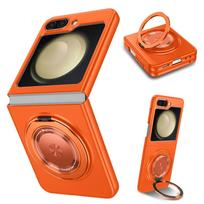case for Samsung Z Flip 7 6 5 4 3 360° Rotating Magnetic Stand full coverage tough case With Holder Shock Proof Anti-Fingerprint Galaxy Z Flip7 oranžinė