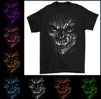 Demon Skull T-Shirt Devil Grim Reaper Clown Halloween Scary Gothic Satan Mens S
