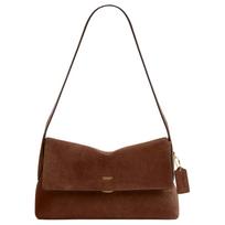 COACH Chelsea Skaldytos karvės odos peties rankinė Didelė moteriška Šiltai ruda Basic Set (Bag + Dustproof Bag) ruda
