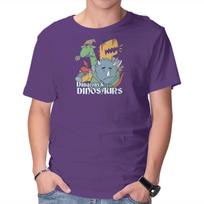 Unisex Crew Neck T-Shirt Dungeons and Dinosaurs Graphic Short Sleeve Casual Tee L