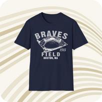Men's and Women's T-shirts Throwbackmax Braves Field 1915 Classic Cut Baseball T-Shirt - Boston Red Sox XL