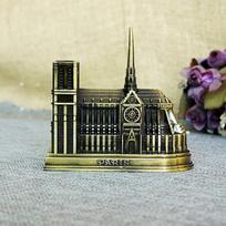 Luxurious Notre Dame De Paris France Souvenir 3d Model With Gold-plated Finish