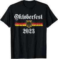 Men's and Women's T-shirts NEW Oktoberfest 2023 Beer Drinking Team Vintage German Flag T-Shirt S-3XL XXXL