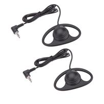 D Shape Earpiece Headset 3.5mm Single Side Earphone Hook Earbud for Tour Guide System 2pcs
