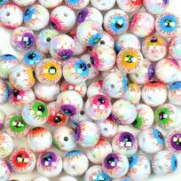 20pcs Acrylic Spacer Beads Colorful Eye Loose Beads Spooky Eyeball Beads  Thanksgiving Decor 20pcs random