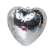 Sparkling Heart Shape Disco Ball Hanging Ornament Reflective Heart Glass Wall Decoration For Wedding Party Decoration sidabras