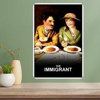 Imigrantas Charlie Chaplin Klasikinis Filmas Metalo Plakatas Ženklas 20x30cm（7.8x11.8inch）