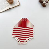 Summer Striped Sleeveless Cartoon Baby Onesie 73 cm raudona