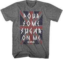Def Leppard Pour Some Sugar On Me British Flag Men's T Shirt Band Merch 4XL