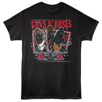 Guns N Roses Skeleton Band Live On Stage Men's T Shirt Rock Music Merch 4XL