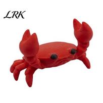 Crab Shaped Pen Stand 3D Printed Holder, Cute Portable Cartoon Healing Desktop Decoration Desk Organizer, Practical Home Decor Stationery Figurine raudona