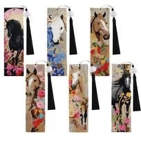 6 PCS 5D DIY Special Shaped Diamond Painting Bookmarks Kits with Tassels Rhinestone Art Bookmark Kits for Adults Women