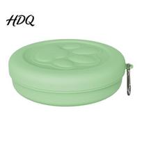 Food-grade Pet Bowl Dog Treat Pouch with Metal Carabiner Puppy Holder S žalia