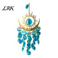 Boho Sun Moon Crystal Suncatcher Suncatcher, Hanging Garden Suncatchers, Elegant Ornaments Decoration for Window & Garden, Decorative Ornament 32cm 6