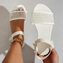Anti-slip Shoes, Sandals for Women, Velcro Fastening, Simple Design, New Style, Large Size 36 balta