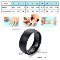 100 % titano žiedai, vyriški 8 mm šaunūs juodi papuošalai, vestuviniai vyriški 6