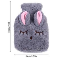 Winter Hot Water Bottle Reusable Hand Warmer Stress Pain Relief Detachable Plush Soft Cozy Cover Cute Fleeced Hand Warmer pilka spalva