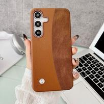 case for Samsung S26 S25 S24 S23 plus ultra Cowhide shell splicing leather protective case Shock Proof Anti-Fingerprint plain Galaxy S26 ruda