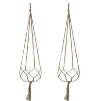 Hanging Flower Pot Net Bag2Pieces90cmGardening Green Plant Woven Hemp Rope Indoor and Outdoor Hanging Basket