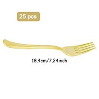 Gold Cutlery Set Of 25pcs Reusable Cutlery Sets With 25 Forks Knives And Spoons Easy To Clean Meal Tableware for Party Serving