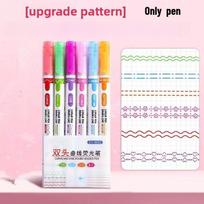 Curved Tip Flower Marker 6Pcs Floral Outline Highlighter Kawaii Graffiti Pen Practical School Study Goods