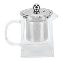 Transparent Glass Teapot with Removable 304 Stainless Steel Filter Tea Kettle for Home Office