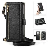 Phone Case For Samsung Galaxy S25 Edge S24 Ultra Plus S23 FE A56 A26 A36 A16 A54 A14 A24 Crossbody Zipper Wallet with Cards Solt Galaxy S25 juoda